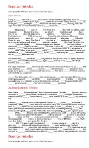English Worksheet: ARTICLES