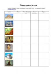 English Worksheet: Seven Wonders of the Ancient World