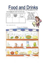 English Worksheet: Food and drinks