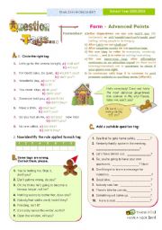 English Worksheet: QUESTION TAGS SET  --  PART II  -- Form: Advanced points