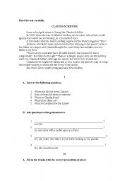 English worksheet: Test- Claudia Schiffer