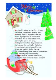 English Worksheet: Christmas poem by Nicholas Gordon