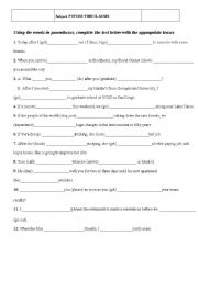 English Worksheet: Future Time Clauses