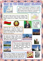 English Worksheet: What do you know about belarus