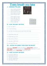 English Worksheet: Every breath you take