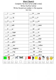 English Worksheet: word search