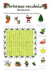 English Worksheet: Christmas vocabulary 