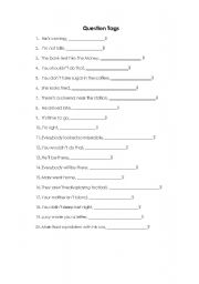 English worksheet: Question Tags