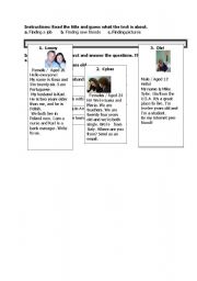 English worksheet: READING 