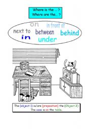 English Worksheet: Prepositions of Place