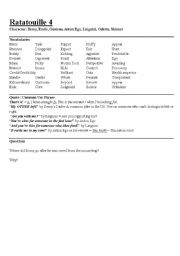 English Worksheet: Ratatouille