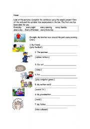 English Worksheet: sentence completion