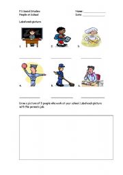 English worksheet: People at School