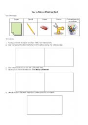 English Worksheet: Make a Christmas Card