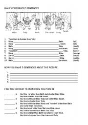 English Worksheet: comparative exercise