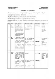 English Worksheet: Asking for food Lesson plan