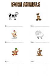 English worksheet: farm animals