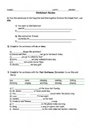 English worksheet: Review Simple Past, Past Continuous and Simple Present