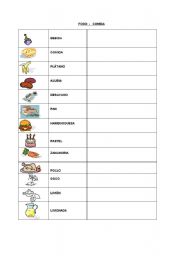 English worksheet: vocabulary food 1