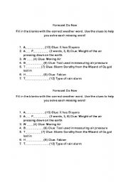 English Worksheet: Weather Vocabulary Activity