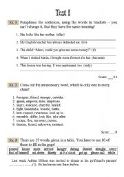 English Worksheet: revision test 