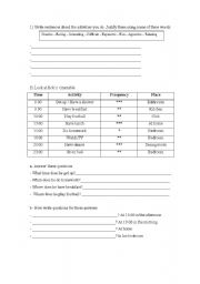 English worksheet: Present simple activities