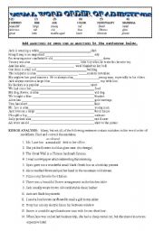 English Worksheet: adjective order