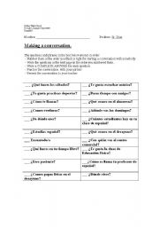 English Worksheet: Making a conversation