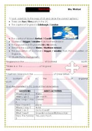 English Worksheet: travelling to uk