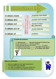 phrasal verb: to break