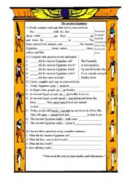 English Worksheet: Egyptians Activity