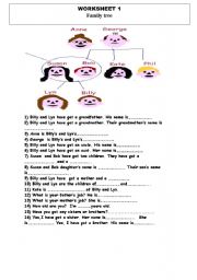 English Worksheet: family tree