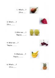 English worksheet: Fruit