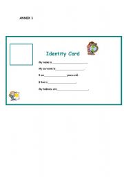 English worksheet: Identity Card