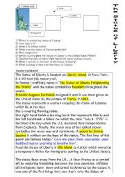 English Worksheet: The Statue of Liberty