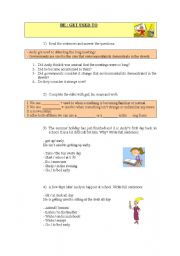 English Worksheet: BE/GET USED TO