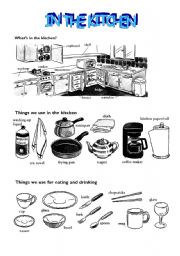 English Worksheet: In the kitchen