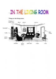 English Worksheet: In the living room