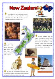 English Worksheet: New Zealand (2sheets)