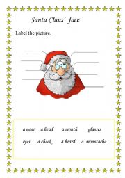 English Worksheet: Santa Claus face