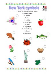 English Worksheet: New York symbols