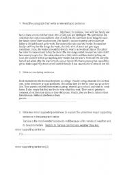 English Worksheet: Writing a coherent paragraph