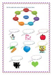English Worksheet: Colours