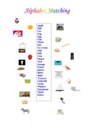 English worksheet: Alphabet Matching