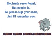 English worksheet: Elephants never forget