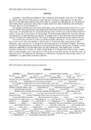 English Worksheet: Australia (Articles)