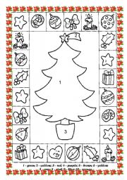 English Worksheet: christmas tree