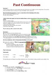 English Worksheet: Past Continuous - The Boy Who Cried Wolf