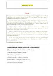 English Worksheet: Robots