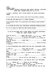 English worksheet: exam for 8.grade